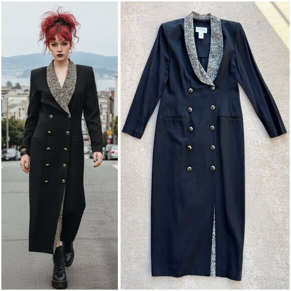 Julian Taylor Dresses & Skirts - 🔥💼Zebra-Collar Power 90s Boss Babe Tux Dress - Sz 8💼🔥